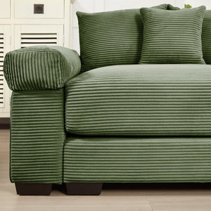 English Elm 54.3" Oversized Modular Sectional Couch - Plush Corduroy, Ergonomic Design, Deep Seating, Easy Setup W714S01318