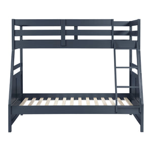 English Elm Bunk Bed Twin Over Solid Wood Frame with Guard Rails for Kids Shared Rooms Navy Blue B011S02316