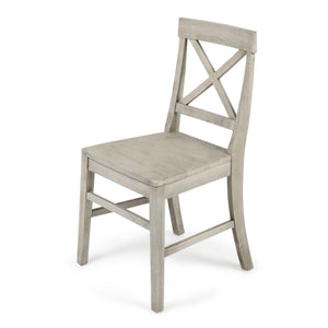 English Elm Christopher Knight Home® - Roshan Farmhouse Acacia Wood Dining Chairs Set Of 2 – Rustic Light Grey Wash With X-Back Design 62888.00LGW