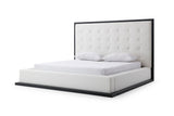 Eastern King Modrest Beth Modern Wenge & White Leatherette Bed