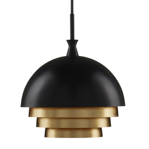 Salviati Black and Gold Pendant Light - Contemporary Mid-Century Design with Adjustable Height