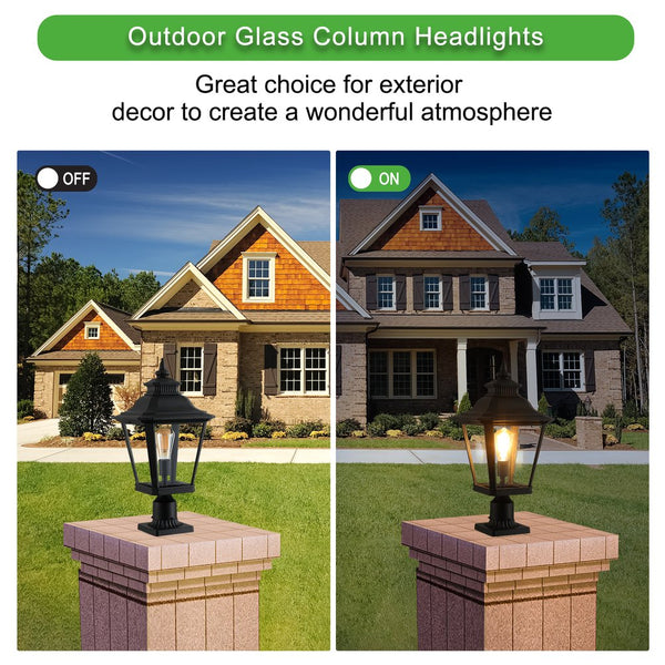 English Elm 21"(h) Matte Black Aluminum Post Lanterns Set of Two for Driveway Garden Path W2312P415982
