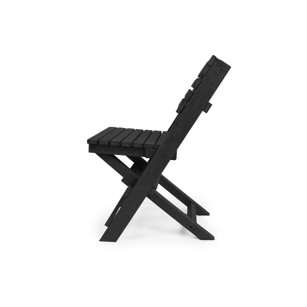 English Elm Coastal Bay Recycled Hdpe Folding Bistro Chair for Patio and Balcony Use Black B2745P409662