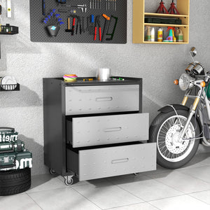 English Elm Heavy-duty Steel Garage Cabinet on Wheels with Locking Doors and Adjustable Shelves T2398P222835