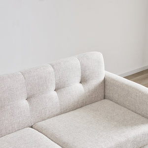 English Elm 65" Mid Century Modern Loveseat Button Tufted Linen Upholstered Sofa for Living Room T2694P420245