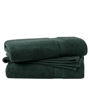 JLA Home Madison Park Signature - Quick 100% Cotton 6pc Towel Set — Plush Zero-Twist Terry, 400 GSM Quick-Dry, Absorbent & Durable Dark Green MPS73-530