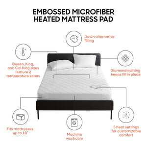 English Elm 1 Twin Xl Heated Mattress Pad - Soft Microfiber, Deep Fit, Cozy Warmth For Ultimate Comfort! B035P319623