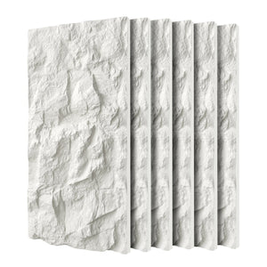 English Elm 3d Faux Stone Pu Wall Panels Set Lightweight Flame Resistant Architectural Accent White Marble W347P419794