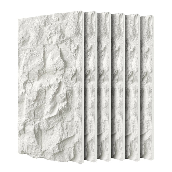 English Elm 3d Faux Stone Pu Wall Panels Set Lightweight Flame Resistant Architectural Accent White Marble W347P419794