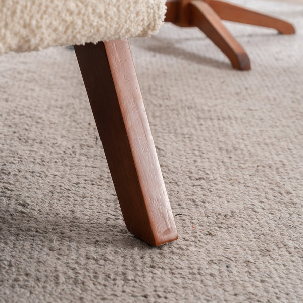 English Elm Mid-century Modern Chenille Accent Chair Cloud Silhouette Oak Frame Living Room Lounge W1170P425382
