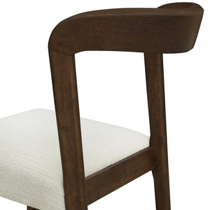 English Elm Christopher Knight Home® - Solid Rubber Wood Dining Chairs Set Of 2 - Walnut & Beige - Stylish Comfort For Modern Dining Spaces N771P292085T