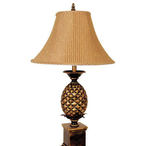 English Elm 32" 32" Tall Pineapple Table Lamp Antique Gold Finish with Taupe Bell Shade, 3-Way Bulb Ready, UL-Listed B072116048
