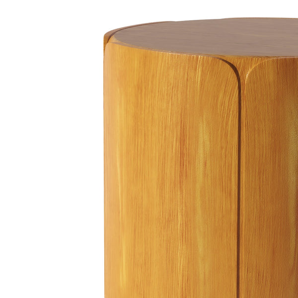 English Elm 19.29"h Tulip Mgo Round Accent Table Waterproof Wood Grain Finish Patio or Living Room Natural W757P387421