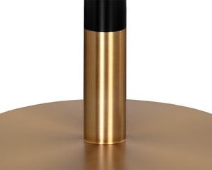 Sunpan Massie 54" Round Dining Table - Luxurious White Carrara Marble Top with Elegant Black & Gold Base