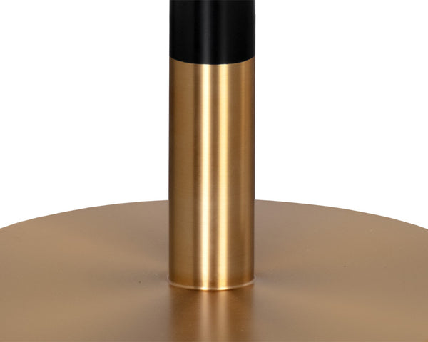 Sunpan Massie 54" Round Dining Table - Luxurious White Carrara Marble Top with Elegant Black & Gold Base