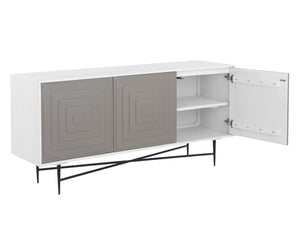 Sunpan VENTANA Sideboard - Large Artisan-Crafted Mango Wood with Modern Metal Frame for Unique Storage Solutions 108782
