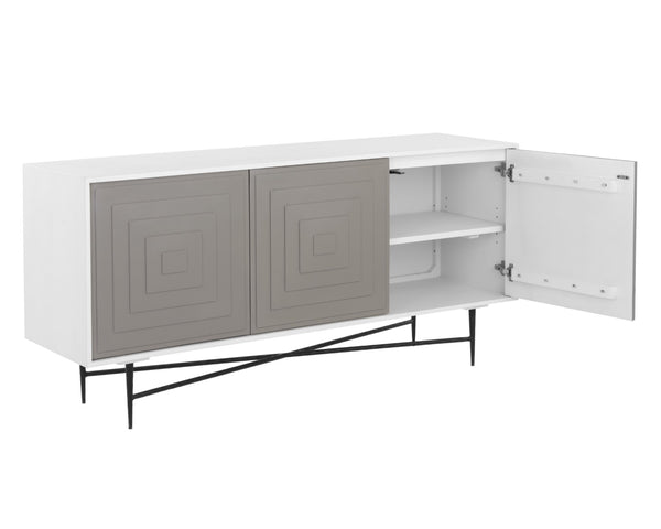Sunpan VENTANA Sideboard - Large Artisan-Crafted Mango Wood with Modern Metal Frame for Unique Storage Solutions 108782