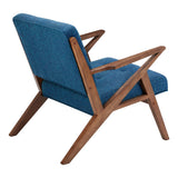 INK+IVY Rocket Mid-Century Lounge Chair II100-0088 Blue/Pecan