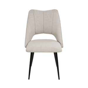 English Elm 5-Piece Modern Retractable Dining Set with Upholstered Chairs, Space-Saving Extendable Table for 4-6 Beige+White W757S00043