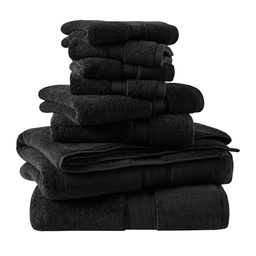 JLA Home Madison Park Signature - Ultra-Soft 100% Cotton Towels | 800 GSM Plush Spa-Quality Set with Antimicrobial Finish, Oeko-Tex Certified Black MPS73-320