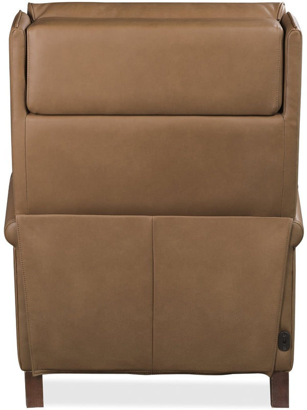 Hooker Furniture Randall Power Recliner In Billows Caramel Leather With Usb, Pop-Up Headrest, Bustle Back Comfort Brown RC820-PH-087