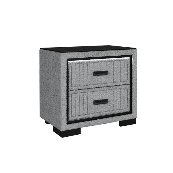 English Elm Isaiah Ultra-Soft Upholstered 5PC Bedroom Set with 50" TV Lift, LED, Speakers & Fireplace Queen B201S00407