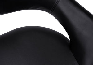 English Elm Office Chair Modern Low-Back Faux Leather swivel with Integrated Armrests, Hydraulic Lift, Chrome Base B2710P219679