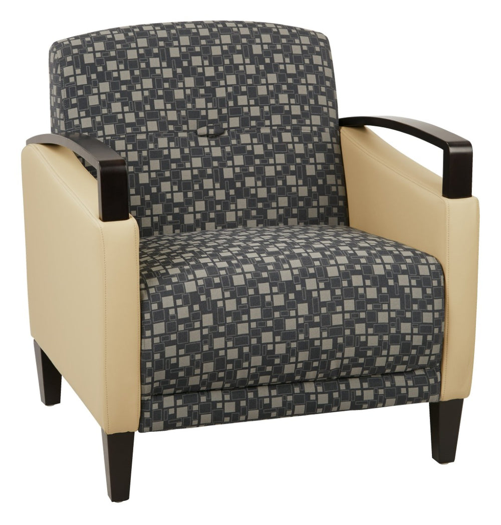 OSP Home Furnishings Main Street Two-tone Upholstered Accent Chair with Solid Wood Tapered Legs for Living Room Steely Chair MST51-K108/R104