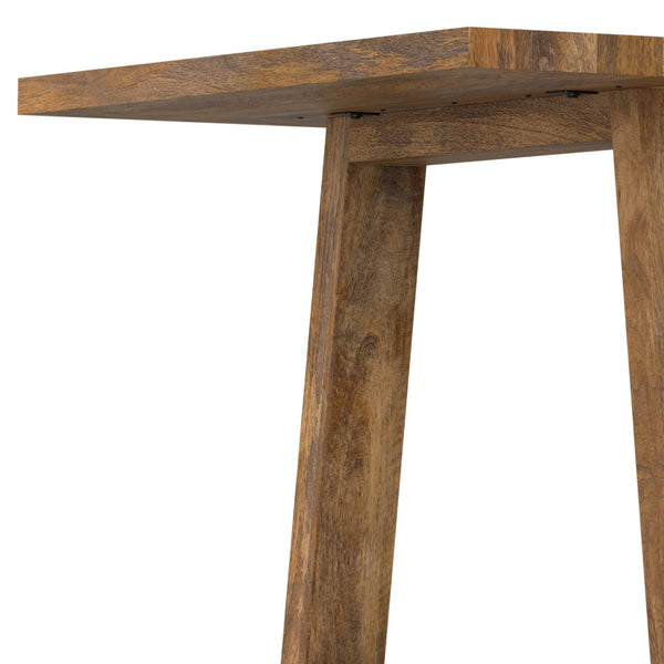 English Elm Whitley Solid Mango 72" Farmhouse Dining Table in Burnt Wax — Trestle Base, Durable Low‑VOC Finish B136P203496