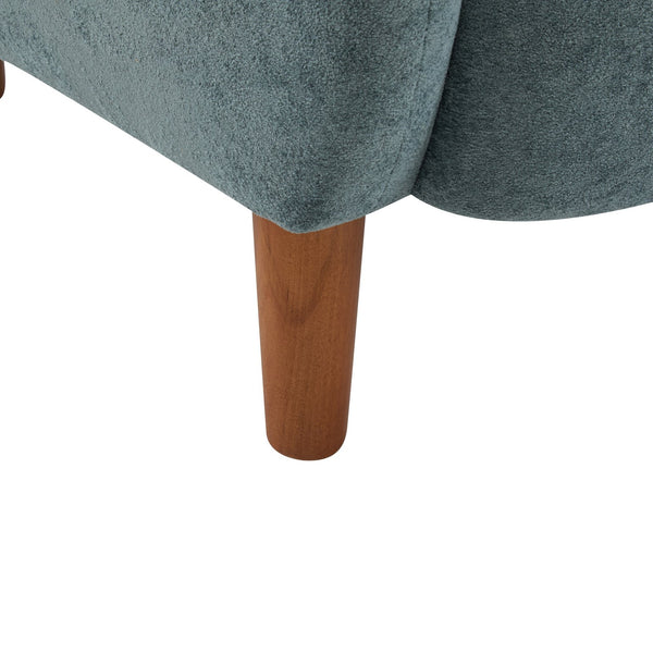 English Elm Christopher Knight Home® - Parmelee Upholstered Wingback Club chair in Velvet with Solid Wood Legs, Mid-Century Comfort Design Aqua Blue 30.85 L x 30 W x 27 H N776P265764S