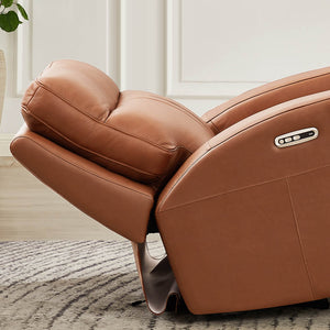 English Elm Venice Premium Power Headrest Zero Gravity Recliner Brown Leather, Memory Foam, Pocket Coil Comfort B2705P338106