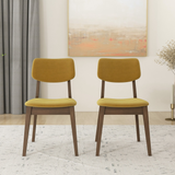 English Elm Ashcroft Furniture - Carlos Dark Yellow Velvet Solid Back Side Chair (Set Of 2)