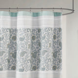 Madison Park Dawn Cottage/Country Cotton Shower Curtain MP70-2493 Aqua