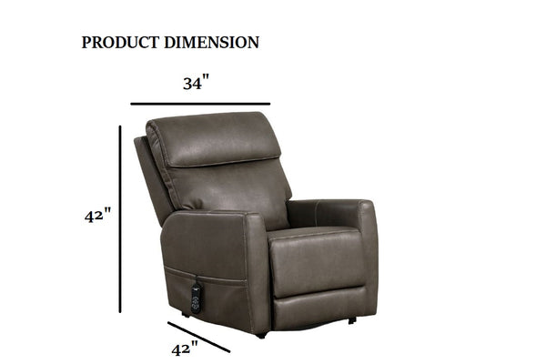 English Elm Contemporary Sandbach Manual Glider Recliner with Padded Track Arms, Smooth Motion, Soft Neutral Fabric Upholstery Gray 31 L x 36 W x 34 H B2741P387677