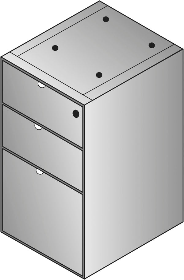 OSP Home Furnishings Kenwood Under Desk Pedestal with Locking Drawers for Organized Office Storage Box/Box/File Credenza KEN-66-LCH