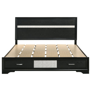 English Elm Pierce Eastern King Platform Bed with Led Headboard and Italian Gloss Finish B062S01843