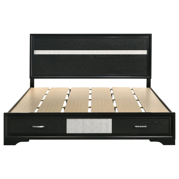 English Elm Pierce Eastern King Platform Bed with Led Headboard and Italian Gloss Finish B062S01843