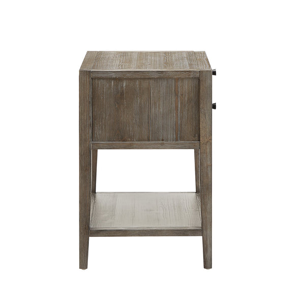 English Elm Sunveil 1-Drawer Nightstand with Pull-Out Tray and Open Shelf, Wood Construction, No Assembly Required Gray B050P362616