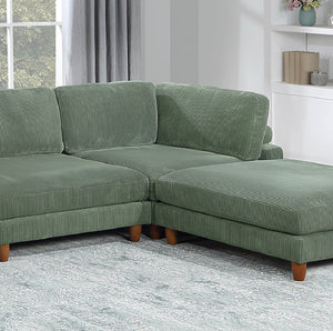 English Elm Contemporary Sage 6Pc Modular Sectional Set With Corduroy Upholstery - Versatile Comfort & Style B011S01159