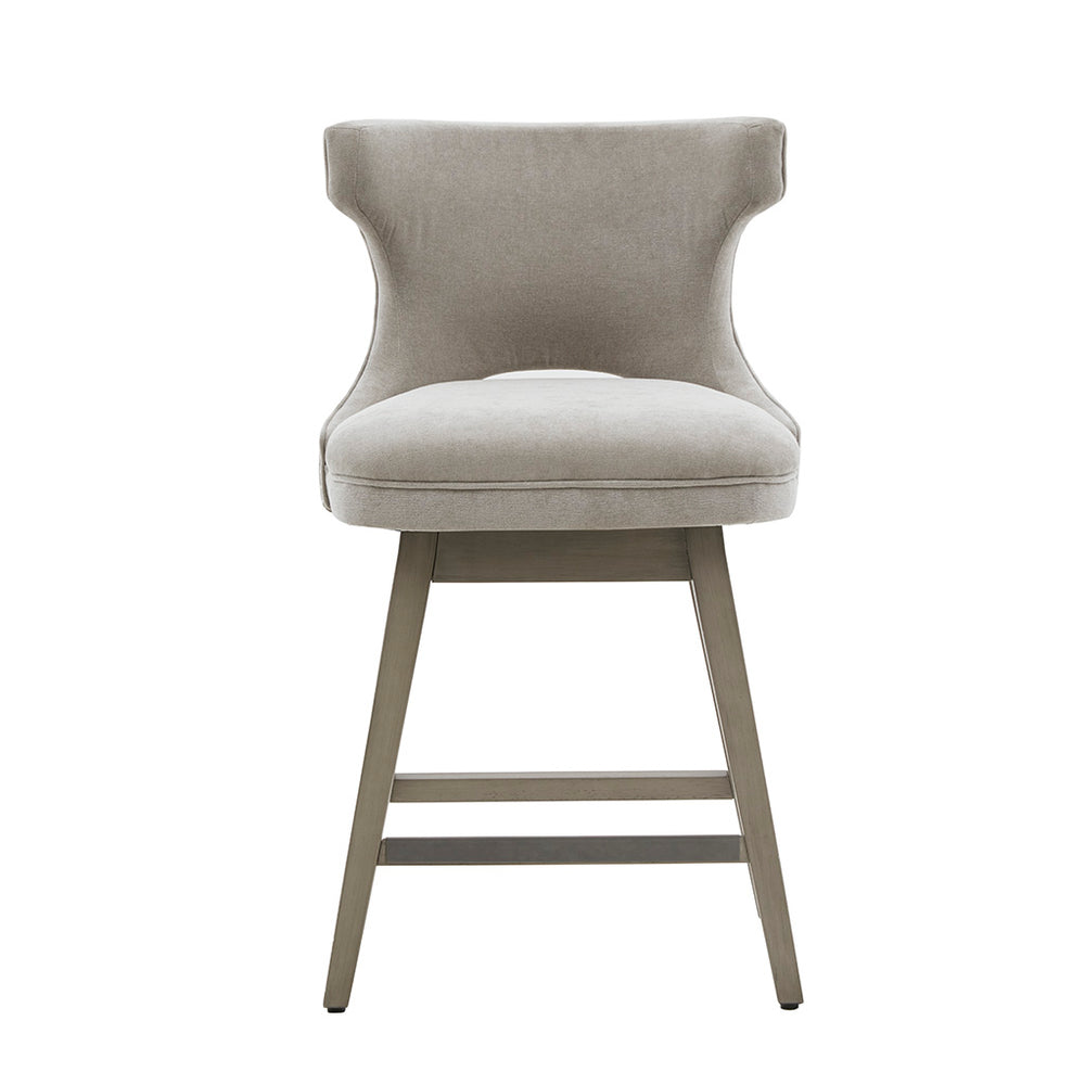 JLA Home Madison Park - 25.75" Swivel Counter Stool with Light-Grey Upholstery, Nailhead Trim, 360° Swivel & Farmhouse Charm MP104-0943