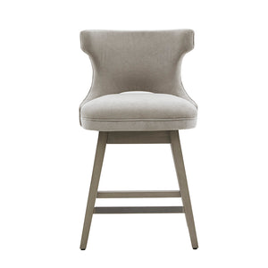 JLA Home Madison Park - 25.75" Swivel Counter Stool with Light-Grey Upholstery, Nailhead Trim, 360° Swivel & Farmhouse Charm MP104-0943
