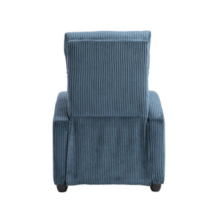 English Elm Modern Parsons Push Back Recliner Chair in Soft Corduroy Fabric — Sleek Comfortable Living Room Lounger with Solid Wood Frame and Easy Recline Mechanism Blue 30 L x 27 W x 21.5 H B011P395851