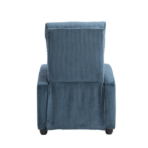 English Elm Modern Parsons Push Back Recliner Chair in Soft Corduroy Fabric — Sleek Comfortable Living Room Lounger with Solid Wood Frame and Easy Recline Mechanism Blue 30 L x 27 W x 21.5 H B011P395851