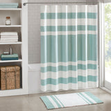 Madison Park Spa Waffle Transitional Shower Curtain with 3M Treatment MP70-1485 Aqua