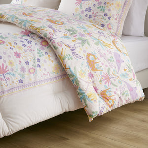 English Elm 3 Pcs Twin Floral Reversible Comforter Set In Purple - Cozy Cotton Bedding With Throw Pillow Included B035P319908