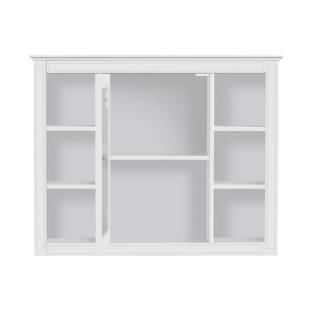 English Elm 36'' Modern Bathroom Vanity Set With Sink, Mirror & Open Shelves - Stylish Storage Solution! N710S236006K