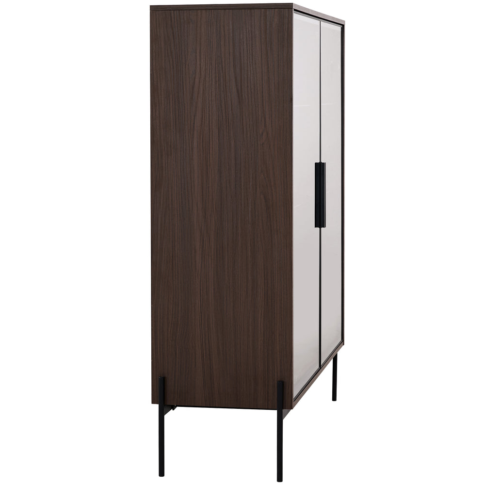 English Elm 51.2'' Freestanding Display Cabinet With Led Lights, Adjustable Glass Shelves & Hidden Storage – Walnut N845P261794D