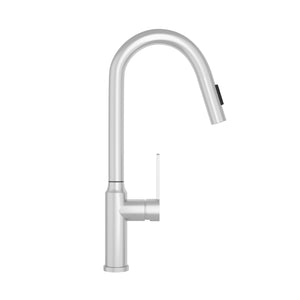 English Elm Bothwa Pull Down Kitchen Faucet with Stainless Steel Spout and Ceramic Cartridge Control Brushed Nickel B2724P262919