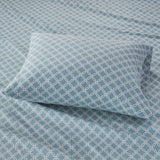 True North by Sleep Philosophy Cozy Flannel Casual Printed Sheet Set TN20-0247 Blue Geo