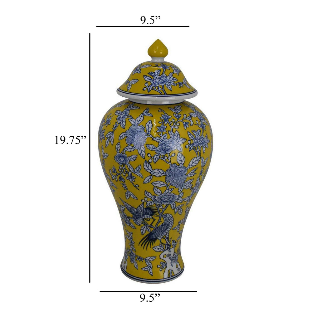 English Elm Avery Sculptural Ceramic Vase with Spiral Ribbed Texture for Modern Home Decor Blue+Yellow B056P416931